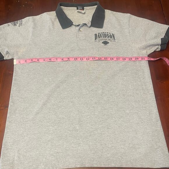 Harley Davidson Gray Polo Shirt M Slidell, LA Top Medium black trim - Picture 6 of 6